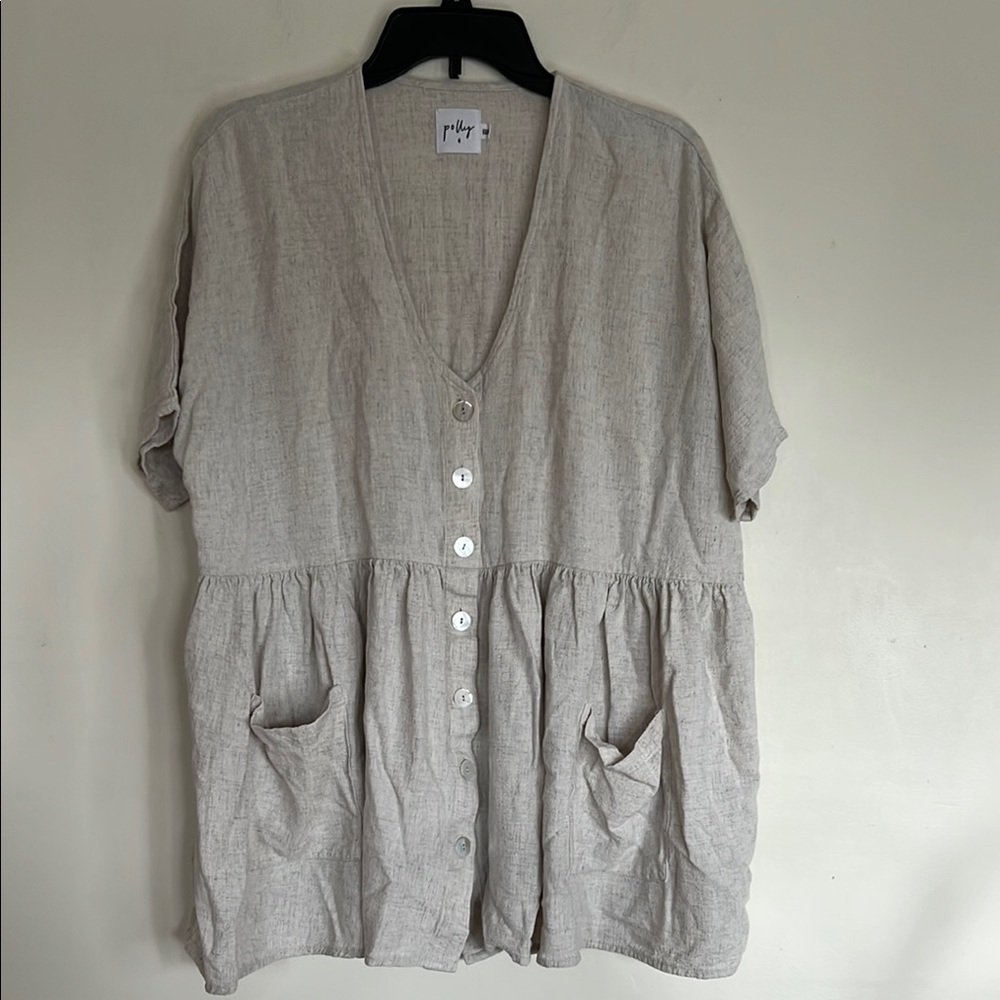 Polly Women's Cream Button-Down Top
